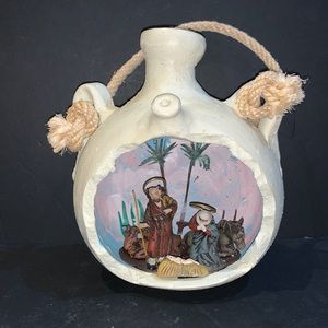 Vintage Ortigas Clay Pottery Nativity Jar Made in Spain